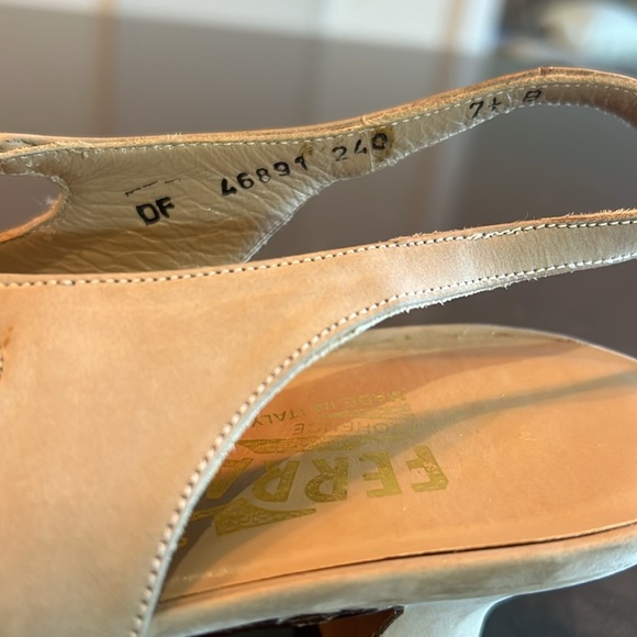 Salvatore Ferragamo Vintage Kitten Heel Almond Toe Strappy Leather Shoes - Picture 10 of 10